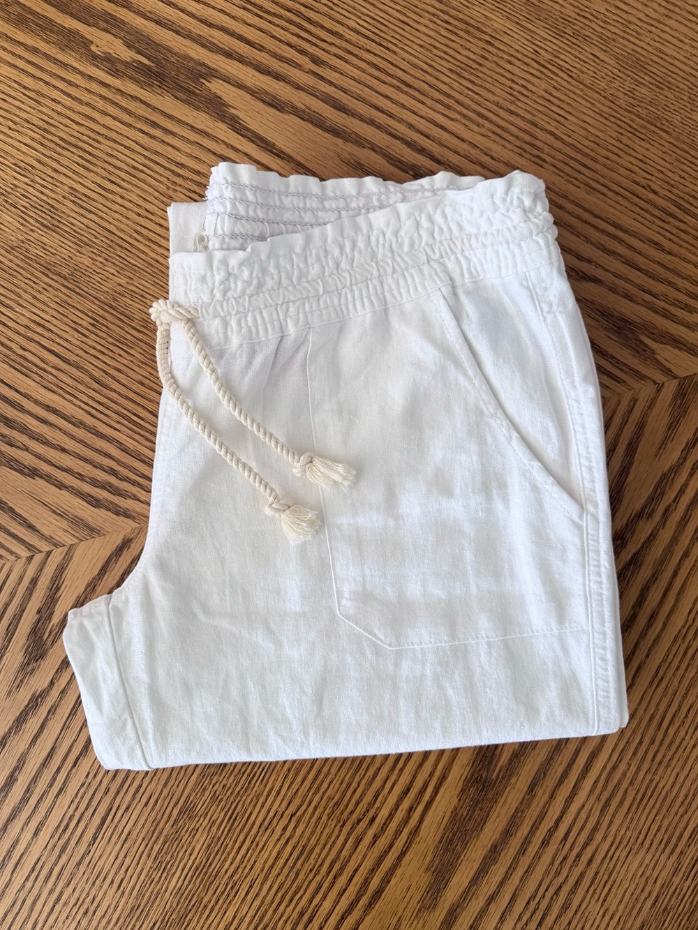 ROXY Oceanside Linen Blend Wide Leg Pants - Sea Salt White - Picture 2 of 10